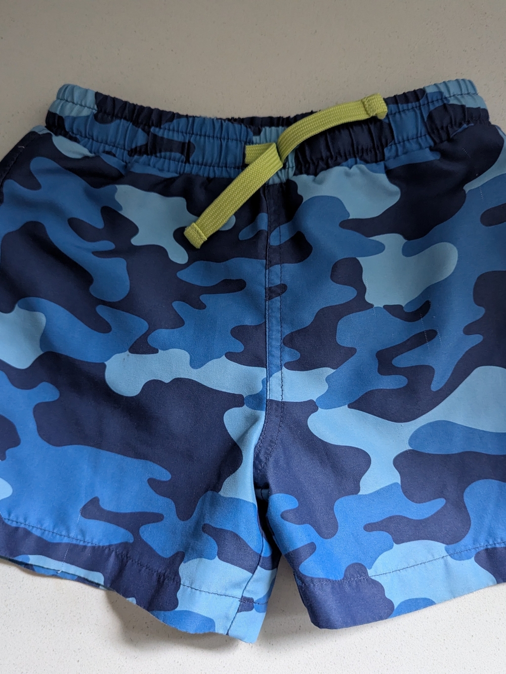 Primary Gray Swim Shorts with Navy Trim